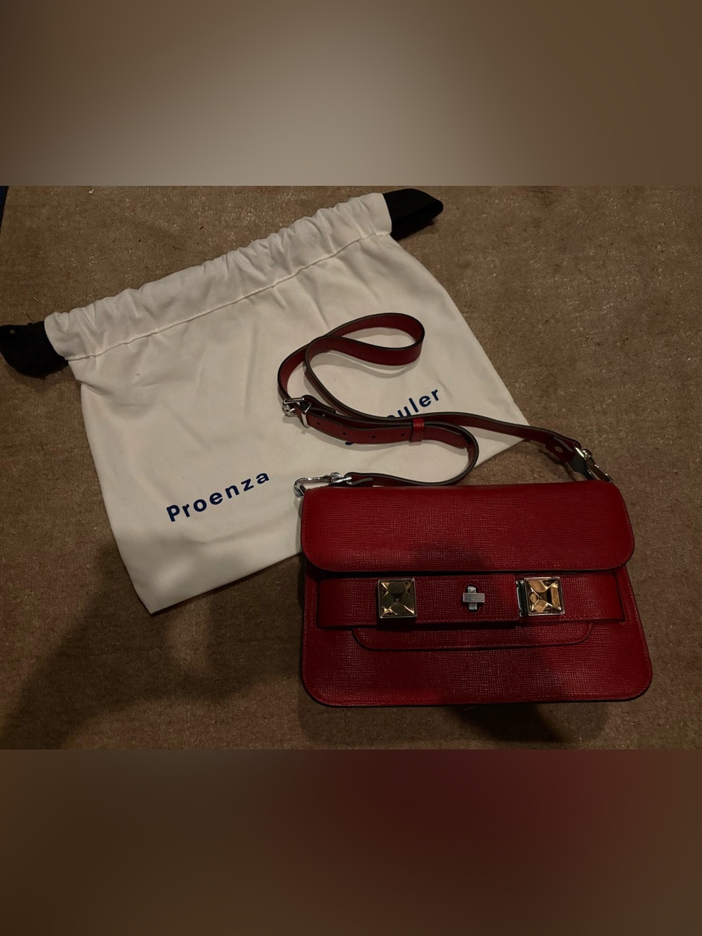 Proenza Schouler PS11 - Red Textured Leather Crossbody Bag